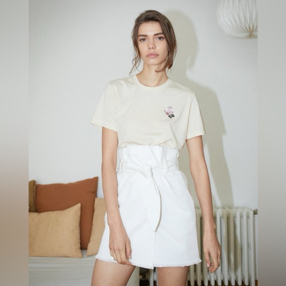 Nanushka Sedu – Paperbag Waist Denim Mini Skirt